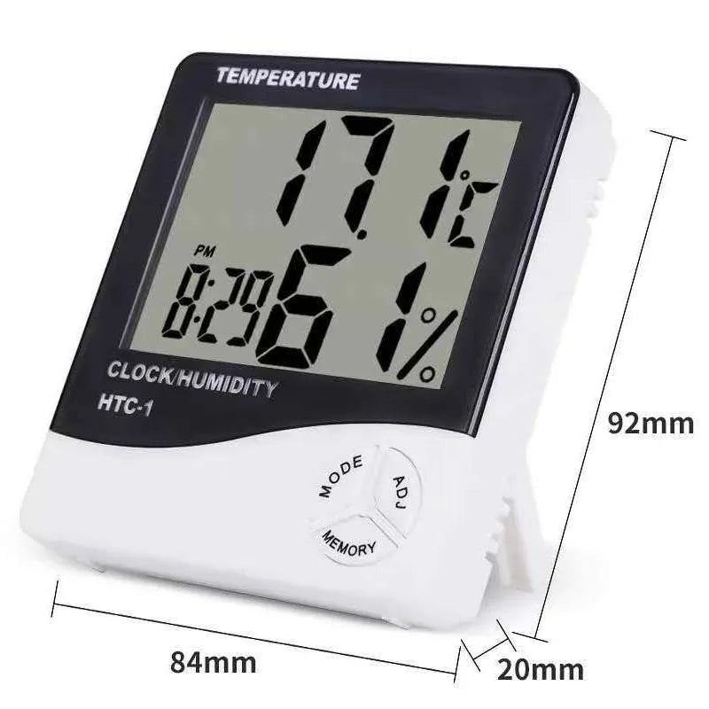 LED Thermometer Thermo-Hygrometer Multifunction Electronic Clock Temperature Humidity Meter Weather Station for Home With Alarm
